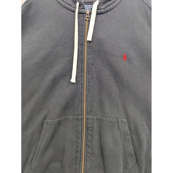 Polo Ralph Lauren Hoodie Mens 3XB Black Full Zip Sweatshirt Big & Tall Red Pony - Picture 3 of 9